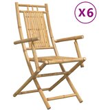  Sklopive vrtne stolice 6 kom 53 x 66 x 99 cm od bambusa | shoptok.hr
