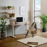 CARRYHOME pisalna miza kovina, umetna masa, leseni material bela, barva oreha | Shoptok.si