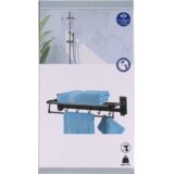 Tendance Polica sa kukicama i držač peškira 3m metal crna | Eponuda.com