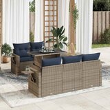 vidaXL 6-dijelni set vrtnih sofa s jastucima crni od poliratana bagrem | shoptok.hr