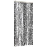vidaXL Zavesa proti mrčesu siva in črna in bela 90x220 cm šenilja, (21072743) | Shoptok.si