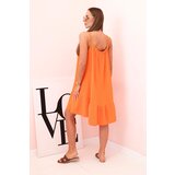 Kesi Włoski Women's muslin dress with straps and frill oranges | Shoptok.si