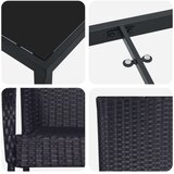 vidaXL 5-delni set jedilnice na prostem črn poliratan | Shoptok.si