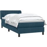 Box Spring krevet s madracem tamnoplavi 80x210 cm baršun | shoptok.hr