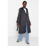Trendyol Trench Coat - Gray - Double-breasted