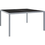 vidaXL vrtna miza 130x130x72 cm siva jeklo in steklo | Shoptok.si