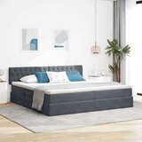 vidaXL krevet s od storage s madracem tamno siva 200 x 200 cm baršun | shoptok.hr