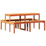  The living store piknik miza voščeno rjava 160x134x75 cm trdna borovina - piknik miza, (21447177) | Shoptok.si