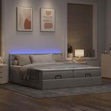 vidaXL Otomanski posteljni okvir z vzmetnicami taupe 200x200 cm blago | Shoptok.si