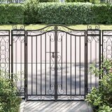 vidaXL vrtna vrata crna 121 x 8 x 120 cm od kovanog željeza | shoptok.hr