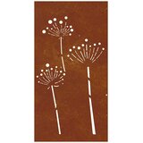  Vrtni zidni ukras 105 x 55 cm čelik COR-TEN s cvjetnim uzorkom | Eponuda.ba