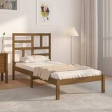 The Living Store Posteljni okvir medeno rjav iz trdnega lesa 100x200 cm - Posteljni Okvir, (21528309) | Shoptok.si