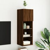 Maison Chic TV omarica - TV stojalo - Televizijska omarica z LED lučkami rjav hrast 30,5x30x90 cm, (21700748) | Shoptok.si