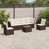 vidaXL 7-dijelni set vrtnih sofa od poliratana s jastucima smeđi | shoptok.hr