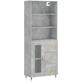 Maison Chic Visoka Komoda - Predalnik betonsko siva 69,5x34x180 cm inženirski les, (21720337) Cene