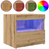  Noćni ormarići s LED svjetlima 2 komada Artisan hrast 50x40x45 cm | shoptok.hr