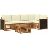  Sekcijska garnitura s jastukom 5 pcs Prirodna i krem | shoptok.hr