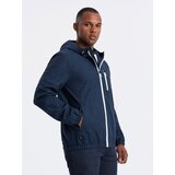 Ombre Men's lightweight sports jacket with fleece lining - navy blue Cijene