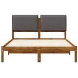  Krevetni okvir s tapiciranim uzglavljem Prirodna i svjetlosiva - Prirodna i svjetlosiva 120 x 200 cm | shoptok.hr