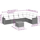  Vrtna sedežna garnitura 8-delna z blazinami črn poli ratan, (21093825) | Shoptok.si
