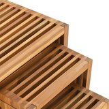  Vrtni bočni stol 3 pcs Smeđa 33 x 44,5 x 51 cm Čvrsto teak drvo | shoptok.hr