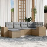 vidaXL 6-dijelni set vrtnih sofa s jastucima bež od poliratana | shoptok.hr