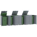  Spremište za 6 kanta za otpad sivo 414 x 79 x 117 cm čelično | shoptok.hr
