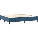  Box spring postelja z vzmetnico LED temno modra 200x200cm žamet | Shoptok.si