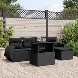 vidaXL 6-dijelni set vrtnih sofa s jastucima crni od poliratana | shoptok.hr