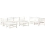 Maison Chic Seti vrtnega pohištva - Vrtna garnitura - Vrtni pohištvo set 9-delna bela trdna borovina, (21798619) | Shoptok.si