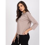 RUE PARIS Blouse-RV-BZ-7547.12P-dark beige | Shoptok.si