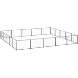 vidaXL Pasji boks črn 25 m² jeklo | Shoptok.si