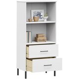  Regal knjige s 2 ladice bijeli 60x35x128,5 cm masivno drvo OSLO | Shoptok.si