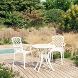 Bistro 3-dijelni bistro set od lijevanog aluminija bijeli Cijene