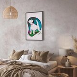  Slika - Dog and Ball (1 Part) Vertical 40x60 U crnom drvenom okviru | shoptok.hr