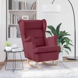  Stolica za ljuljanje 74x90x102 cm od tkanine crvena boja vina | shoptok.hr