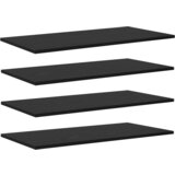  Polica za Knjige s policom 4 pcs Crna 100 x 40 x 1.5 cm Iverica | shoptok.hr