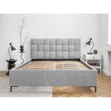 Miuform Svetlo siva oblazinjena zakonska postelja z letvenim dnom 140x200 cm Eve – | Shoptok.si