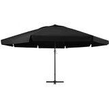  Vrtni suncobran s aluminijskom šipkom 600 cm crni | shoptok.hr