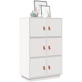  Visoka komoda bijela 67 x 40 x 108,5 cm od masivne borovine | shoptok.hr