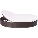Vanjski Zunanji ležalnik z blazino poli ratan rjav, (20662794) | Shoptok.si