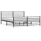 Maison Chic Kovinski Posteljni okvir - Dvoposteljna postelja - Zakonska postelja brez vzmetnice s podnožjem 180x200 cm, (21694482) | Shoptok.si