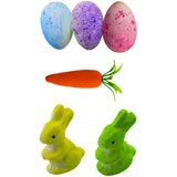  Easter Decorations In Basket Bunnies Eggs Carrot 6pcs | shoptok.hr