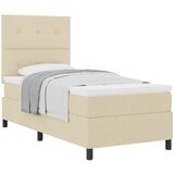  Krevet s opruga kutije s uzglavljem Krema 100 x 200 cm tkanina | shoptok.hr