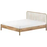 Bračni krevet od punog hrasta bez podnice 180x200 cm u prirodnoj boji Olive Spindle –
