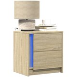  Noćni ormarići s LED svjetlima 2 kom boja hrasta sonome | shoptok.hr