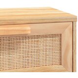 vidaXL Konzolna mizica Rjavo 80x30x75cm borovina in naravni ratan | Shoptok.si