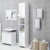 Maison Chic Kopalniška omarica - Kopalniški kabinet visok sijaj bela 30x30x183,5 cm iverna pl., (21794362) | Shoptok.si