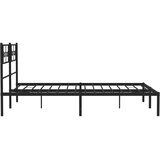  Metalni okvir za krevet s uzglavljem crni 120x200 cm | shoptok.hr