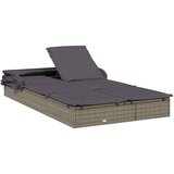 LEŽAJ za sunčanje za 2 osobe sivi 213 x 118 x 97 cm poliratan | shoptok.hr